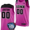 Custom Iowa Hawkeyes Basketball Jersey Name and Number 2024 NCAA March Madness Final Four Pink