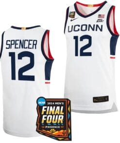 Cam Spencer Jersey #12 UConn Huskies Basketball 2024 NCAA March Madness Final Four White