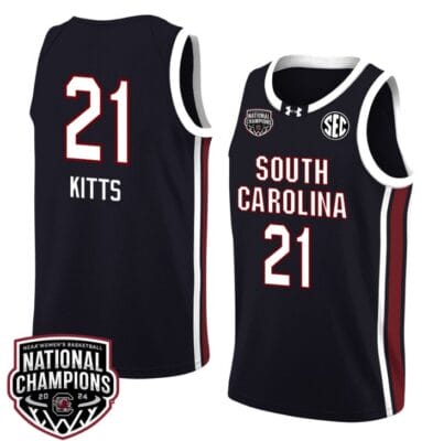 Chloe Kitts Jersey #21 South Carolina Gamecocks 2024 NCAA Basketball National Champions Black 6 Chloe Kitts Jersey #21 South Carolina Gamecocks 2024 NCAA Basketball National Champions Black