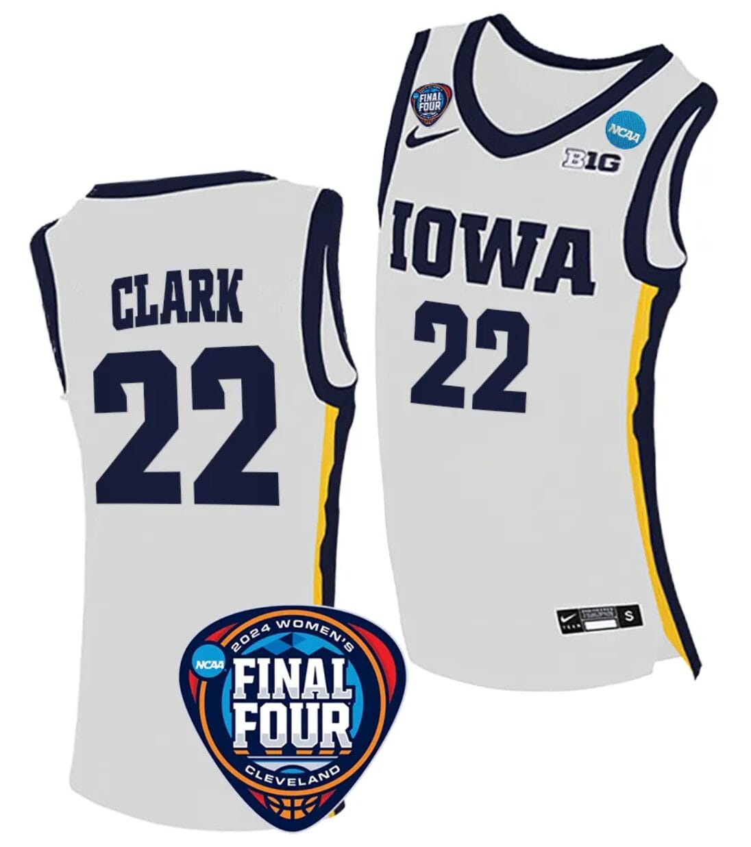 Caitlin Clark Jersey #22 Iowa Hawkeyes Basketball 2024 NCAA March Madness Final Four White 1 Caitlin Clark Jersey #22 Iowa Hawkeyes Basketball 2024 NCAA March Madness Final Four White