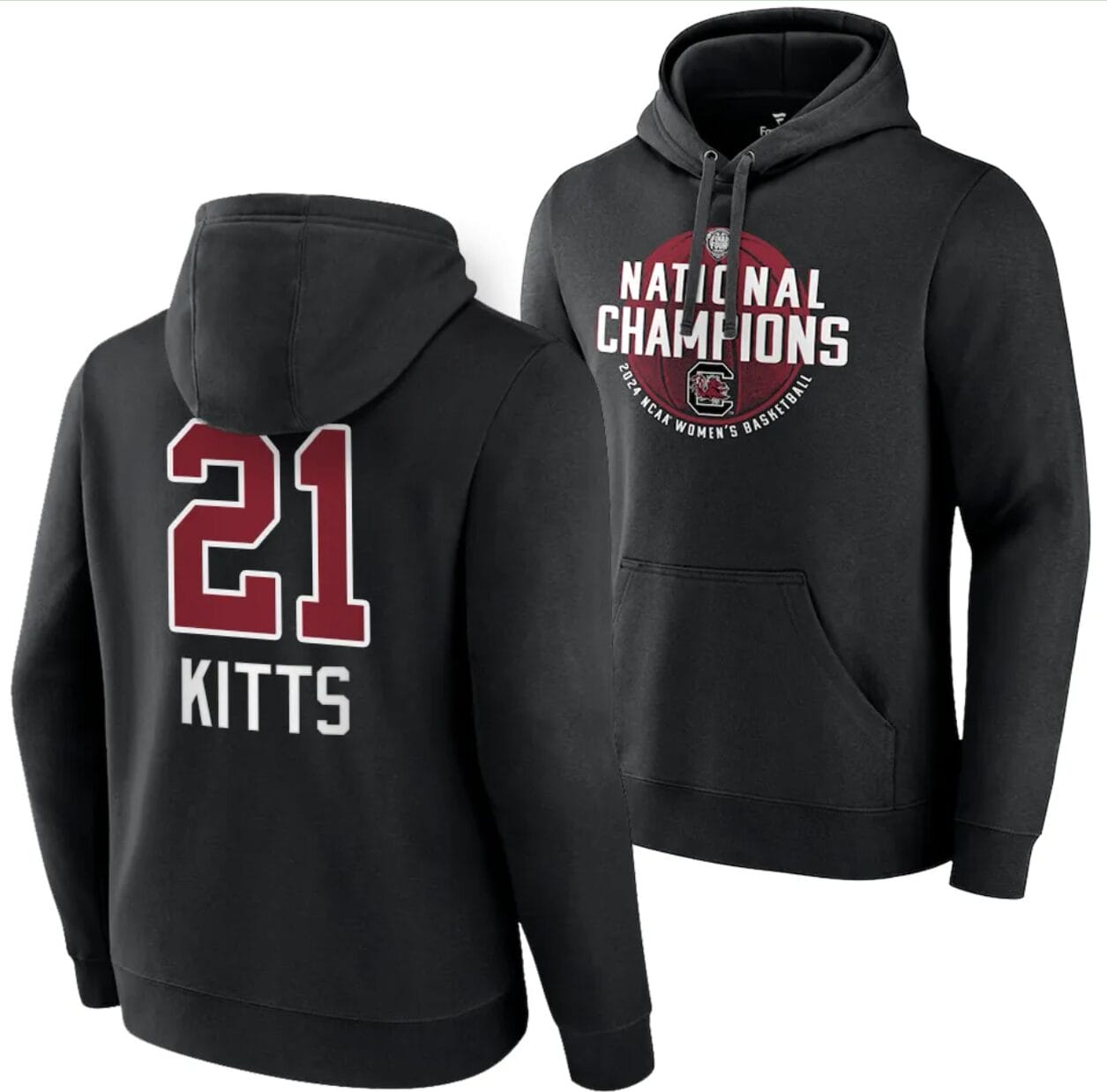 Chloe Kitts Hoodie #21 South Carolina Gamecocks 2024 NCAA Basketball National Champions Pullover Locker Room Black 1 Chloe Kitts Hoodie #21 South Carolina Gamecocks 2024 NCAA Basketball National Champions Pullover Locker Room Black