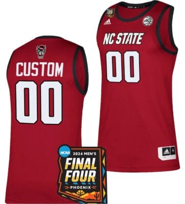 Custom NC State Wolfpack Jersey Name and Number 2024 NCAA March Madness Final Four Basketball Red 6 Custom NC State Wolfpack Jersey Name and Number 2024 NCAA March Madness Final Four Basketball Red