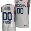 Custom UConn Huskies Jersey Name and Number 2024 NCAA Basketball National Champions Lightweight Gray
