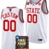 Custom NC State Wolfpack Jersey Name and Number 2024 NCAA March Madness Final Four Basketball White