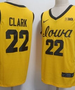 Caitlin Clark Jersey #22 Iowa Hawkeyes Basketball Stitched Yellow