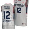 Cam Spencer Jersey #12 UConn Huskies 2024 NCAA Basketball National Champions Lightweight Gray