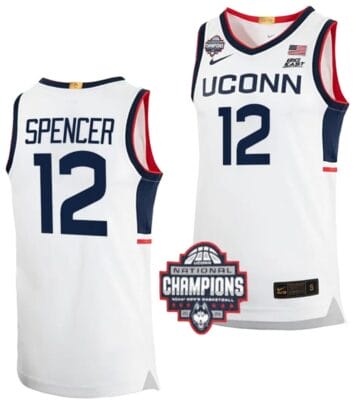 Cam Spencer Jersey #12 UConn Huskies 2024 NCAA Basketball National Champions White Elite 6 Cam Spencer Jersey #12 UConn Huskies 2024 NCAA Basketball National Champions White Elite