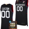 Custom UConn Huskies Jersey Name and Number 2024 NCAA March Madness Final Four Basketball Navy
