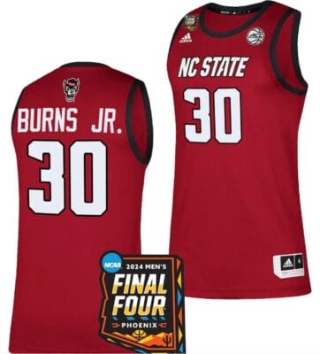 DJ Burns Jr Jersey #30 NC State Wolfpack 2024 NCAA March Madness Final Four Basketball Red 6 DJ Burns Jr Jersey #30 NC State Wolfpack 2024 NCAA March Madness Final Four Basketball Red