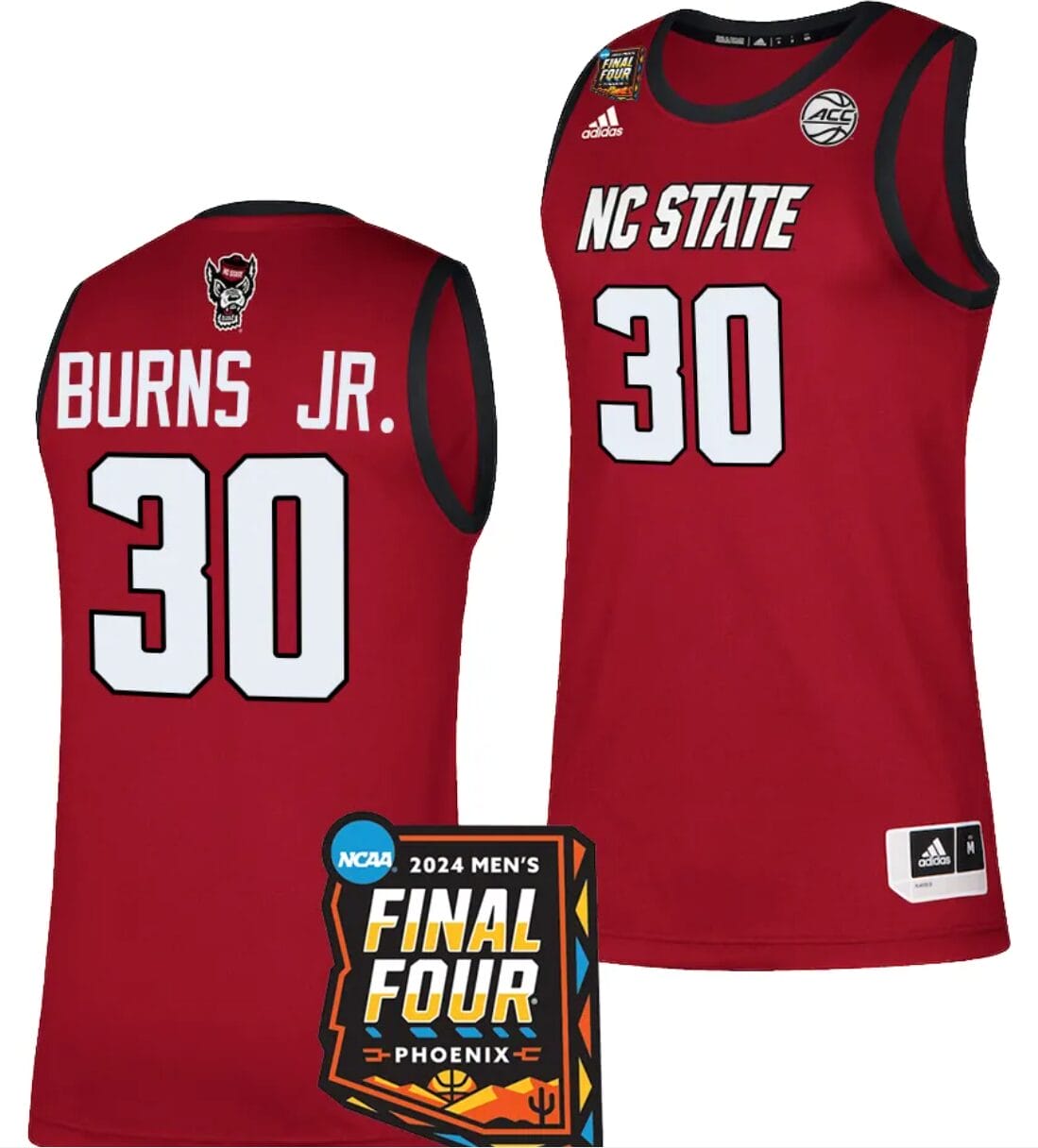 DJ Burns Jr Jersey #30 NC State Wolfpack 2024 NCAA March Madness Final Four Basketball Red 1 DJ Burns Jr Jersey #30 NC State Wolfpack 2024 NCAA March Madness Final Four Basketball Red