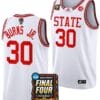 DJ Burns Jr Jersey #30 NC State Wolfpack 2024 NCAA March Madness Final Four Basketball White 3 DJ Burns Jr Jersey #30 NC State Wolfpack 2024 NCAA March Madness Final Four Basketball White