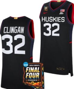 Donovan Clingan Jersey #32 UConn Huskies Basketball 2024 NCAA March Madness Final Four Navy