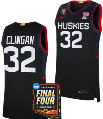 Donovan Clingan Jersey #32 UConn Huskies Basketball 2024 NCAA March Madness Final Four Navy 6 Donovan Clingan Jersey #32 UConn Huskies Basketball 2024 NCAA March Madness Final Four Navy