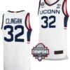 Donovan Clingan Jersey #32 UConn Huskies 2024 NCAA Basketball National Champions White Elite