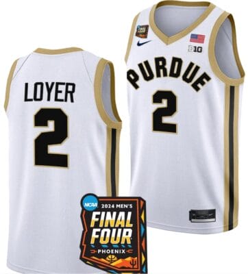 Fletcher Loyer Jersey #2 Purdue Boilermakers 2024 NCAA March Madness Final Four Basketball White 6 Fletcher Loyer Jersey #2 Purdue Boilermakers 2024 NCAA March Madness Final Four Basketball White
