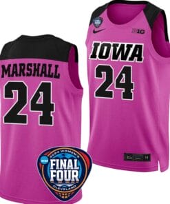 Gabbie Marshall Jersey #24 Iowa Hawkeyes Basketball 2024 NCAA March Madness Final Four Pink