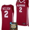 Grant Nelson Jersey #2 Alabama Crimson Tide 2024 NCAA March Madness Final Four Basketball Crimson