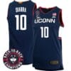 Hassan Diarra Jersey #10 UConn Huskies Basketball 2024 Back To Back Champions Patch Navy