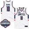 Hassan Diarra Jersey #10 UConn Huskies 2024 NCAA Basketball National Champions White