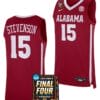 Jarin Stevenson Jersey #15 Alabama Crimson Tide 2024 NCAA March Madness Final Four Basketball Crimson
