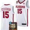 Jarin Stevenson Jersey #15 Alabama Crimson Tide 2024 NCAA March Madness Final Four Basketball White