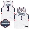 Jaylin Stewart Jersey #3 UConn Huskies 2024 NCAA Basketball National Champions White