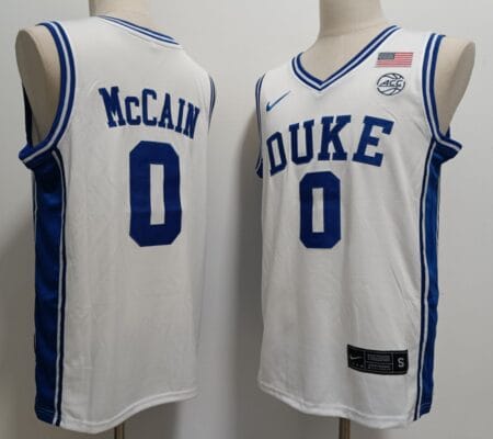 Jared McCain Jersey #0 Duke Blue Devils College Basketball Stitched White