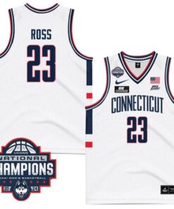 Jayden Ross Jersey #23 UConn Huskies 2024 NCAA Basketball National Champions White