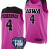Kylie Feuerbach Jersey #4 Iowa Hawkeyes Basketball 2024 NCAA March Madness Final Four Pink 5 Kylie Feuerbach Jersey #4 Iowa Hawkeyes Basketball 2024 NCAA March Madness Final Four Pink