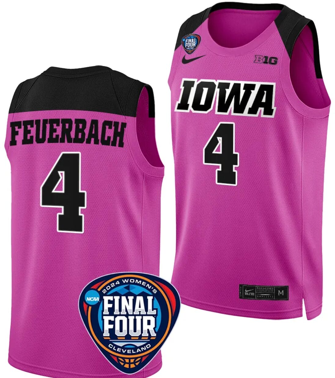 Kylie Feuerbach Jersey #4 Iowa Hawkeyes Basketball 2024 NCAA March Madness Final Four Pink 1 Kylie Feuerbach Jersey #4 Iowa Hawkeyes Basketball 2024 NCAA March Madness Final Four Pink
