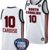 Kamilla Cardoso Jersey #10 South Carolina Gamecocks Basketball 2024 NCAA March Madness Final Four White 2 Kamilla Cardoso Jersey #10 South Carolina Gamecocks Basketball 2024 NCAA March Madness Final Four White