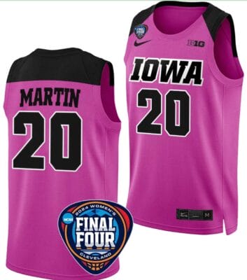 Kate Martin Jersey #20 Iowa Hawkeyes Basketball 2024 NCAA March Madness Final Four Pink 8 Kate Martin Jersey #20 Iowa Hawkeyes Basketball 2024 NCAA March Madness Final Four Pink