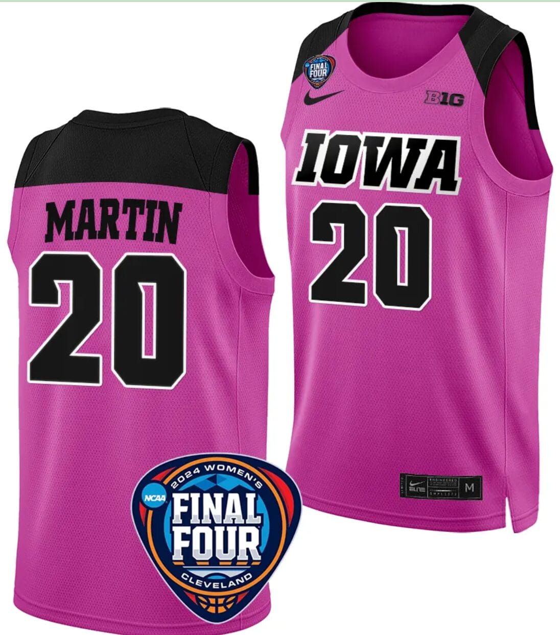 Kate Martin Jersey #20 Iowa Hawkeyes Basketball 2024 NCAA March Madness Final Four Pink 1 Kate Martin Jersey #20 Iowa Hawkeyes Basketball 2024 NCAA March Madness Final Four Pink