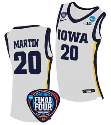 Kate Martin Jersey #20 Iowa Hawkeyes Basketball 2024 NCAA March Madness Final Four White 8 Kate Martin Jersey #20 Iowa Hawkeyes Basketball 2024 NCAA March Madness Final Four White