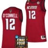 Michael O'Connell Jersey #12 NC State Wolfpack 2024 NCAA March Madness Final Four Basketball Red 3 Michael O'Connell Jersey #12 NC State Wolfpack 2024 NCAA March Madness Final Four Basketball Red