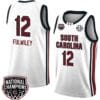 MiLaysia Fulwiley Jersey #12 South Carolina Gamecocks 2024 NCAA Basketball National Champions White Red