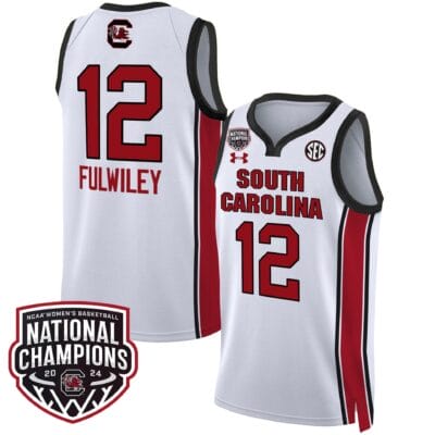 MiLaysia Fulwiley Jersey #12 South Carolina Gamecocks Basketball 2024 National Champions All Stitched White