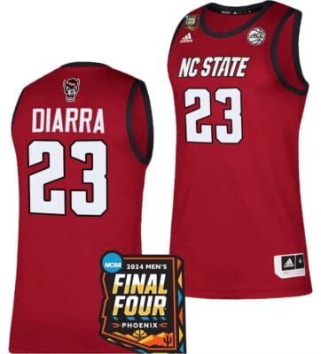 Mohamed Diarra Jersey #23 NC State Wolfpack 2024 NCAA March Madness Final Four Basketball Red