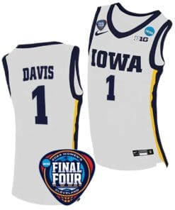 Molly Davis Jersey #1 Iowa Hawkeyes Basketball 2024 NCAA March Madness Final Four White