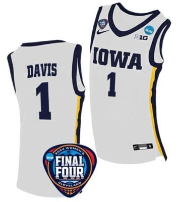 Molly Davis Jersey #1 Iowa Hawkeyes Basketball 2024 NCAA March Madness Final Four White 8 Molly Davis Jersey #1 Iowa Hawkeyes Basketball 2024 NCAA March Madness Final Four White