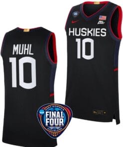 Nika Muhl Jersey #10 UConn Huskies Basketball 2024 NCAA March Madness Final Four Black