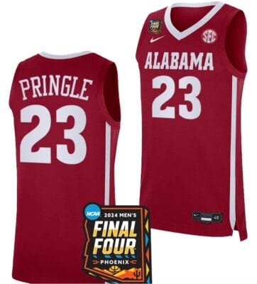 Nick Pringle Jersey #23 Alabama Crimson Tide 2024 NCAA March Madness Final Four Basketball Crimson