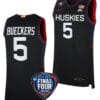 Paige Bueckers Jersey #5 UConn Huskies Basketball 2024 NCAA March Madness Final Four Black 3 Paige Bueckers Jersey #5 UConn Huskies Basketball 2024 NCAA March Madness Final Four Black
