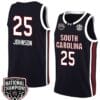Raven Johnson Jersey #25 South Carolina Gamecocks 2024 NCAA Basketball National Champions Black