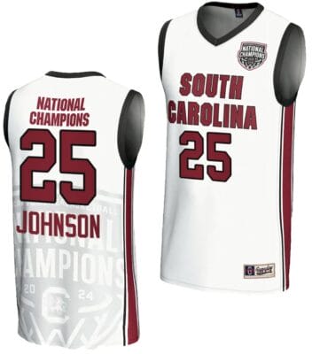 Raven Johnson Jersey #25 South Carolina Gamecocks 2024 NCAA Basketball National Champions White 6 Raven Johnson Jersey #25 South Carolina Gamecocks 2024 NCAA Basketball National Champions White