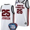 Raven Johnson Jersey #25 South Carolina Gamecocks Basketball 2024 NCAA March Madness Final Four White