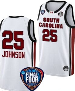 Raven Johnson Jersey #25 South Carolina Gamecocks Basketball 2024 NCAA March Madness Final Four White