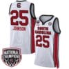 Raven Johnson Jersey #25 South Carolina Gamecocks Basketball 2024 National Champions All Stitched White