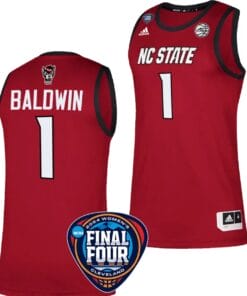 River Baldwin Jersey #1 NC State Wolfpack Basketball 2024 NCAA March Madness Final Four Red