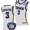 Sydney Affolter Jersey #3 Iowa Hawkeyes Basketball 2024 NCAA March Madness Final Four White